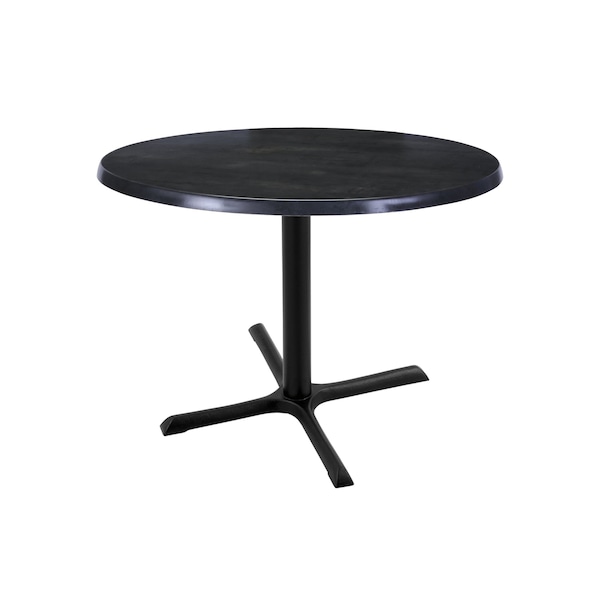 30" Tall In/Outdoor All-Season Table, 30" dia. Black Steel Top